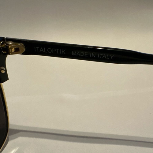Vintage ItaloOptik Stardust sunglasses black and gold NOS