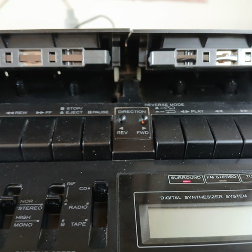 Hitachi Boombox with Dual Cassette Player, Radio and CD Player used