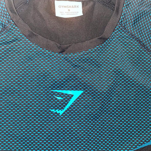 Gymshark athletic top black and blue size S new