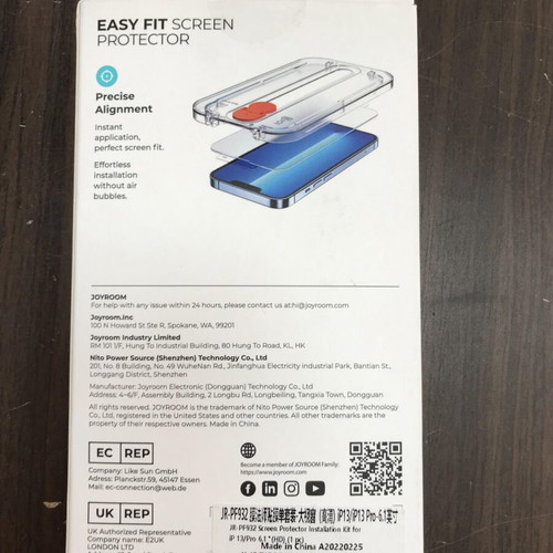 Joyroom Mounting Kit Tempered Glass for iPhone 13 / 13 Pro new