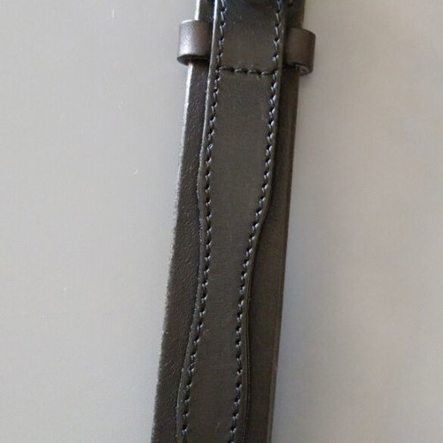 Leather belt 95 cm black like new with silver western-style details