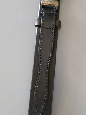 Leather belt 95 cm black like new with silver western-style details