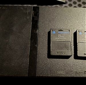 Playstation 2 slim με 1 χειριστήριο 2 memory cards και 3 παιχνίδια