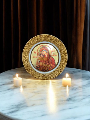 Panagitsa on porcelain plate new, wall hanging