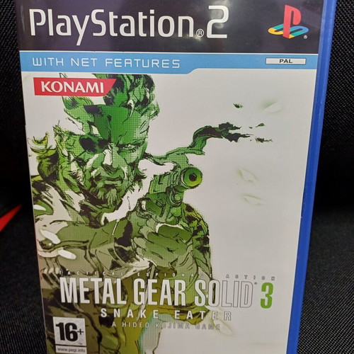 Metal Gear Solid 3 Snake Eater PS2 game used with manual