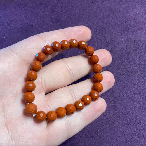Bracelet with authentic red jasper elastic