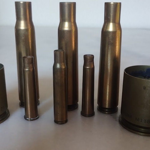 Vintage military casings used, set of 8 brass