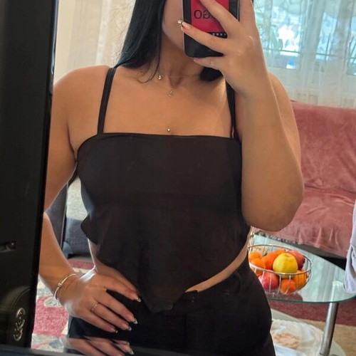 Satin top black like new, size Large from H&M