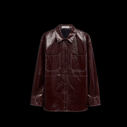 Mango leather shirt like new, brown