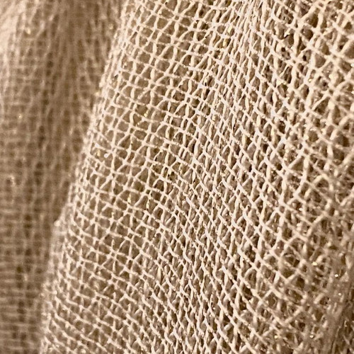 Beige curtains used, set of 2 with gold thread