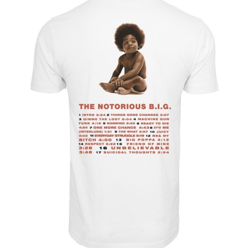 Mister Tee Notorious BIG T-shirt, white, size L