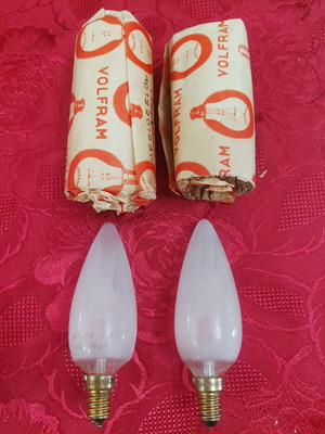 Volfram vintage light bulbs 220-230V, Greek made, pair