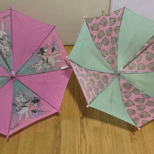 Children's umbrellas like new, licensed Disney and Pushen, set of two