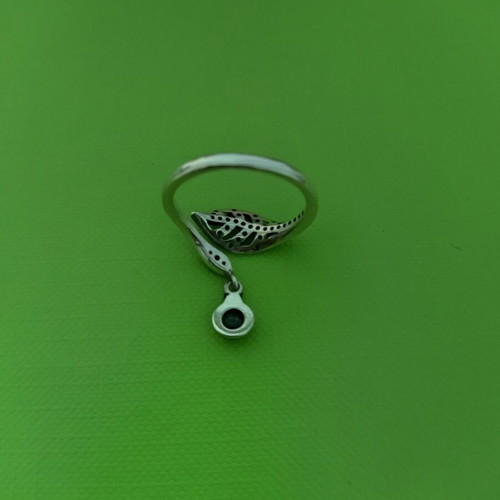 Silver 925 ring resizable with ladybug used, multicolor