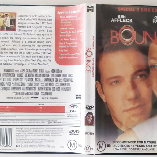 Bounce DVD like new, drama, romantic