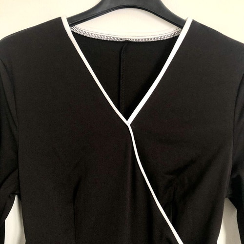 Black Wrap Midi Dress with Belt size M like new