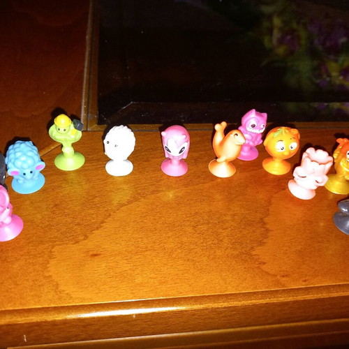 Suction cup figures used, set of 15 with storage case