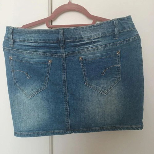 Short elastic denim skirt XL new, blue