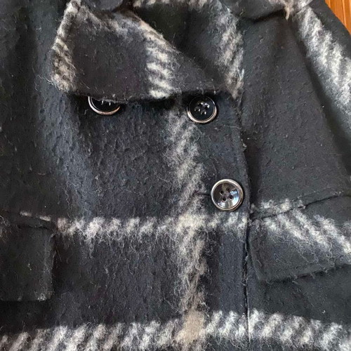 Three-quarter checkered coat used, size M, black