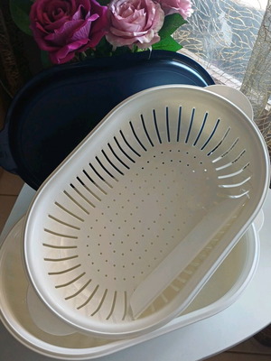 Tupperware Oval Server 4L in Blue-White Color New