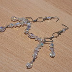 Crystal earrings new, length 8 centimeters