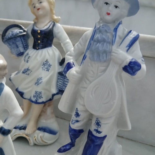 Porcelain decorative figurines set of 5, vintage