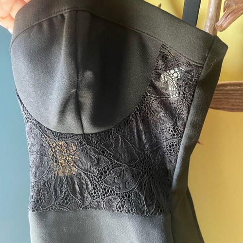 Mini dress H&M with lace bust like new, black, size S