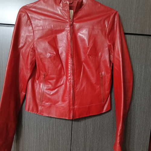 Leather jacket Trafaluc red size 38 like new