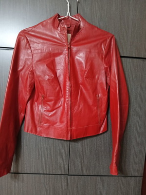 Leather jacket Trafaluc red size 38 like new