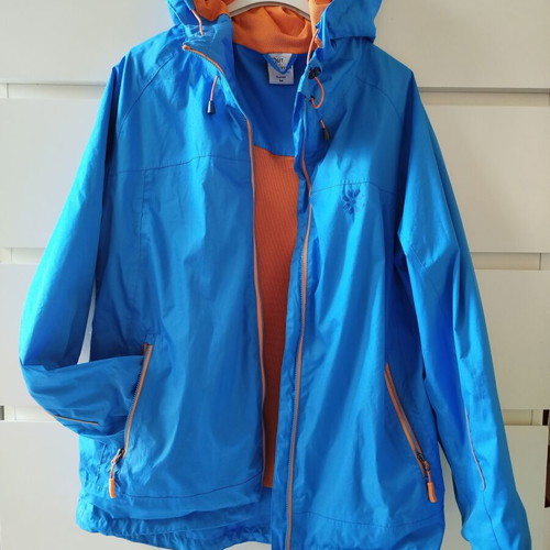 Out Living Splash women's windbreaker rain jacket, size M, blue and orange