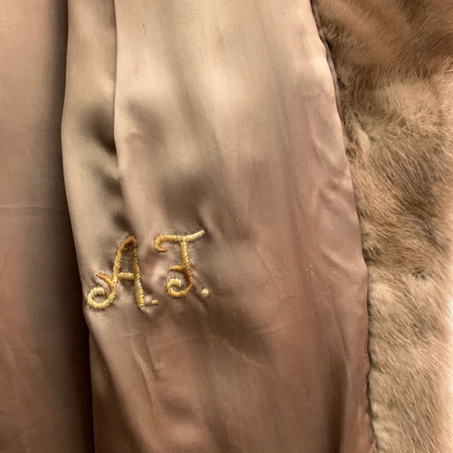 Mink fur coat like new, brown-beige