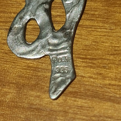 Silver 925 cat pendant used, silver color