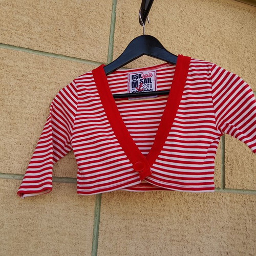 Bershka bolero M like new, white and red