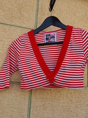 Bershka bolero M like new, white and red