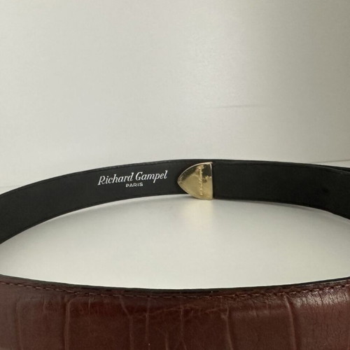 Richard Gampel leather belt with heart details, brown