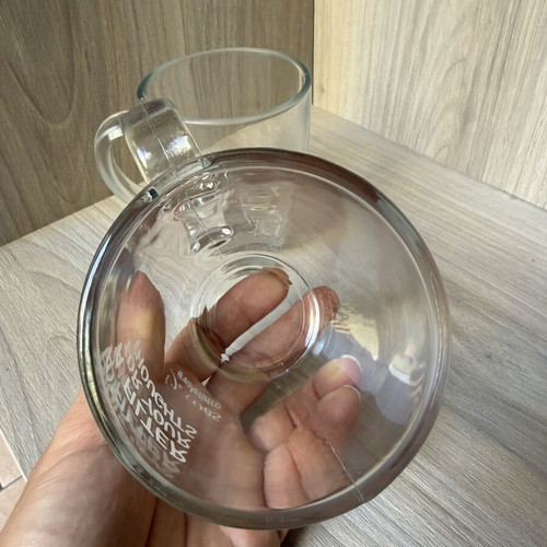 Glass mugs, set of two, Jacobs