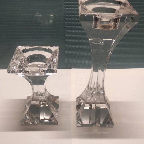 Pair of Ragaska crystal candlesticks from Slovenia like new