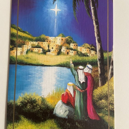 Christmas cards new, 8 designs painted with mouth