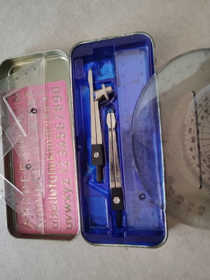 Protractor and stencil set, large and small