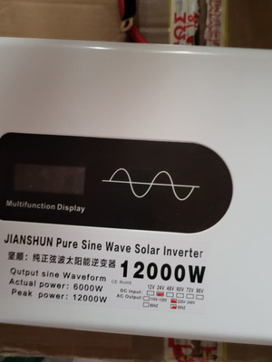 Ηλιακό inverter καθαρού ημιτονοειδούς κύματος 12000W 24V 50HZ καινούργιο