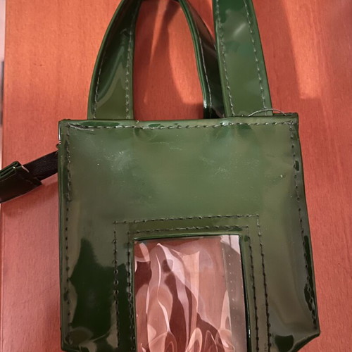 Harrods Money Bag small green PVC handbag
