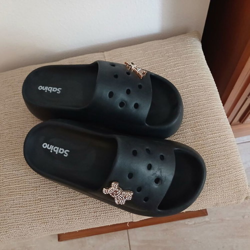 Sabino black slippers size 38