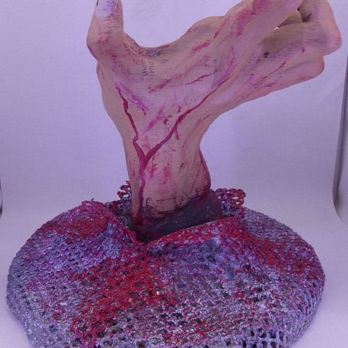 The Mighty Hand decorative piece new with wooden base and 3D print