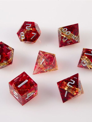 Dungeons & Dragons Dice Set with Pouch new, sharp-edge