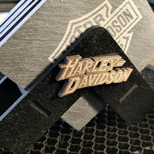 Harley-Davidson coaster set 4 pieces slate with wooden base