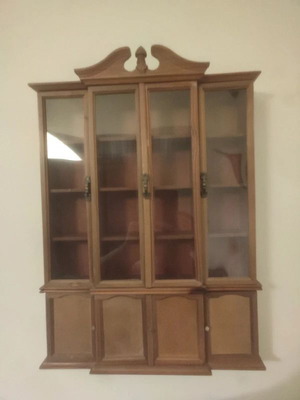 DeAgostini wooden wall display cabinet for miniatures, vintage
