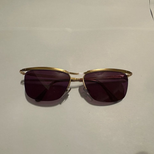 Vogue vintage sunglasses with gold metal frame and purple lenses, new