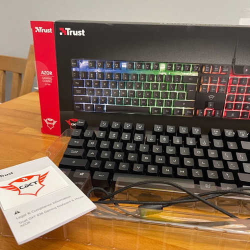 Trust GXT 838 Azor Gaming Keyboard and Mouse Set with RGB lighting like new