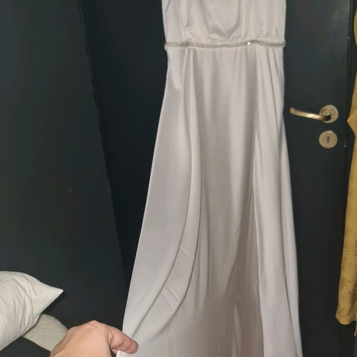 White long cocktail silk dress new, size 36