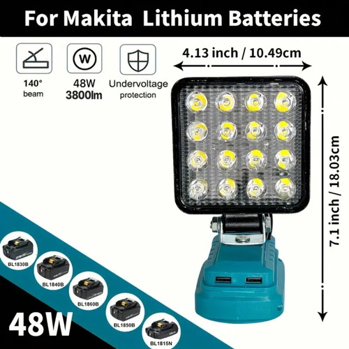 Led work light powerbank new with 2 light levels and 2 USB ports